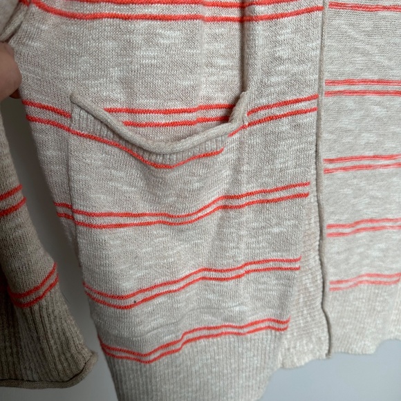Madewell Tan Cardigan with Pink Stripes - Picture 4 of 6